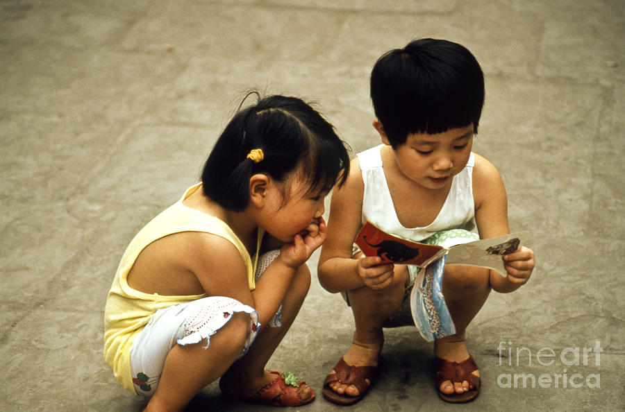 Kids in China 1986 Photograph by Heiko Koehrer-Wagner