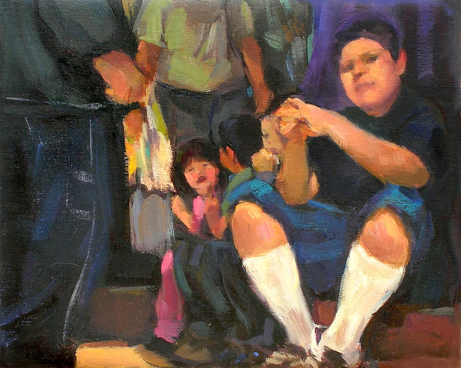 Kids on the Street Painting by Merle Keller