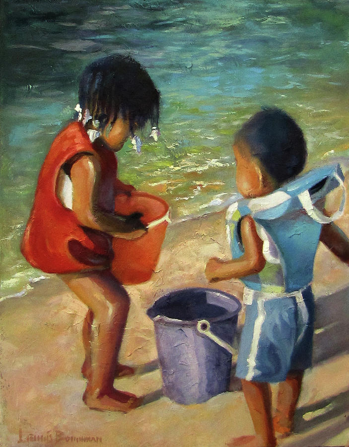 Kids Play Painting by Lewis Bowman
