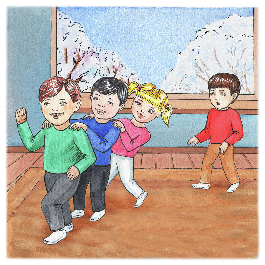 Kids Playing Choo Choo Train Painting by Irina Sztukowski