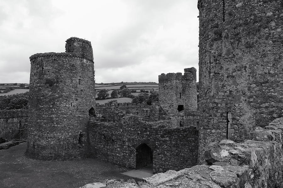 Kidwelly Castle Black and White Photograph by Jeff Townsend
