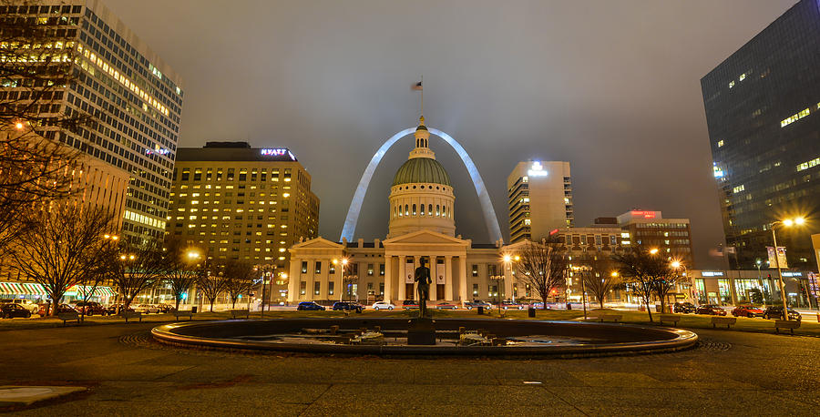 Kiener Plaza and the Gateway Arch Photograph by Matthew Chapman Kiener Plaza and the Gateway Arch Photograph by Matthew Chapman