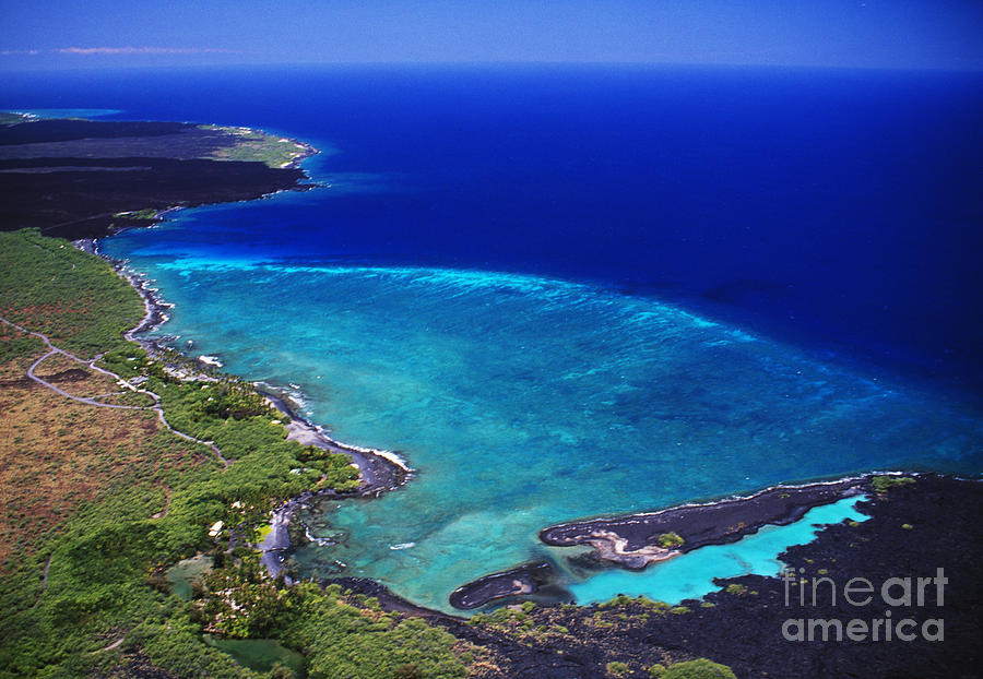 Kiholo Bay Aerial Photograph by Peter French - Printscapes - Fine Art ...