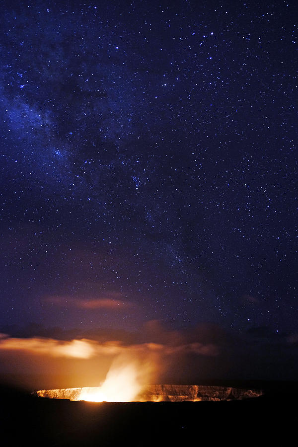 Volcano Photograph - Kilauea and Milky Way by Randall Richards
