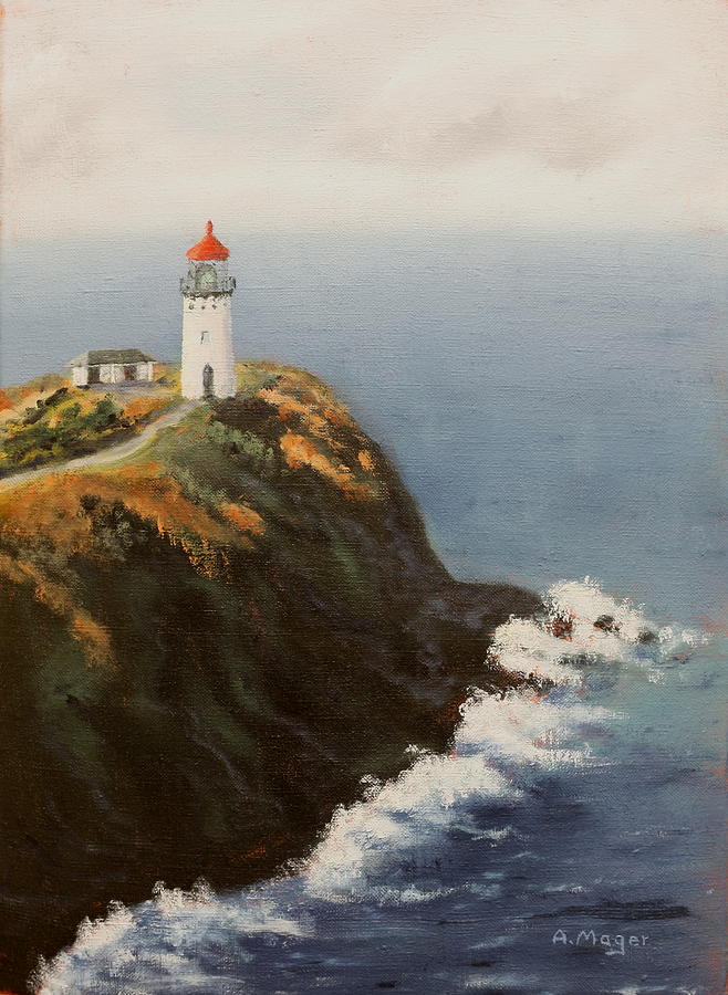 Kilauea Lighthouse Painting by Alan Mager