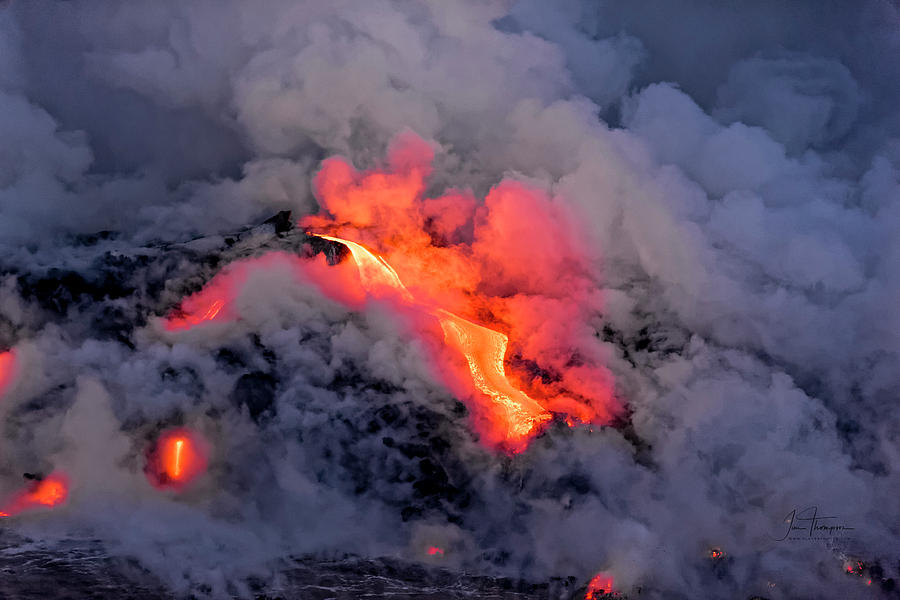 Lava Flowing Into the Ocean 10 Photograph by Jim Thompson