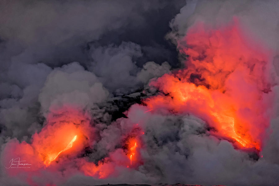 Lava Flowing Into the Ocean 5 Photograph by Jim Thompson