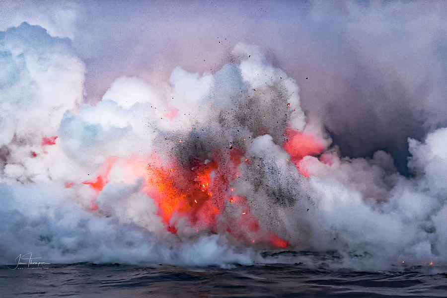 Lava Flowing Into the Ocean 6 Photograph by Jim Thompson