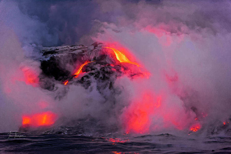 Lava Flowing Into the Ocean 8 Photograph by Jim Thompson