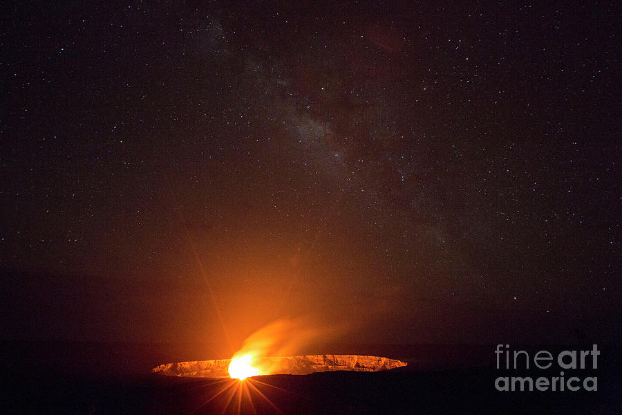 Kilauea Volcano With Milky Way 1 Photograph By Daniel Knighton - Fine ...