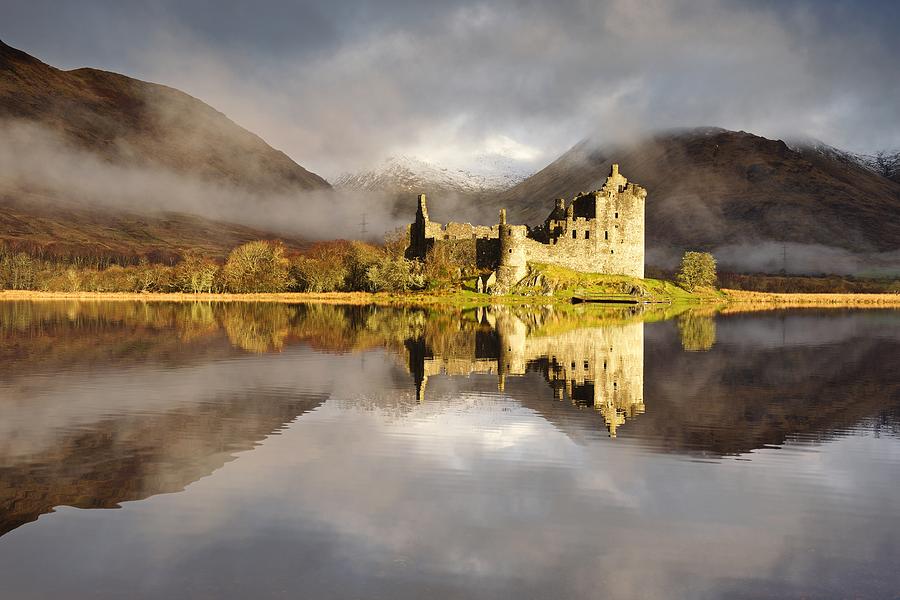 Kilchurn Castle reflected Photograph by Stephen Taylor