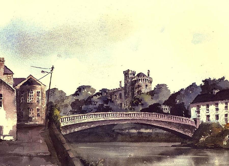 Val Byrne Painting - Kilkenny Castle on the Nore river. by Val Byrne