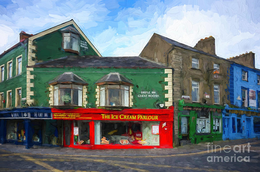 Kilkenny Ice Cream Parlour - painterly Photograph by Les Palenik