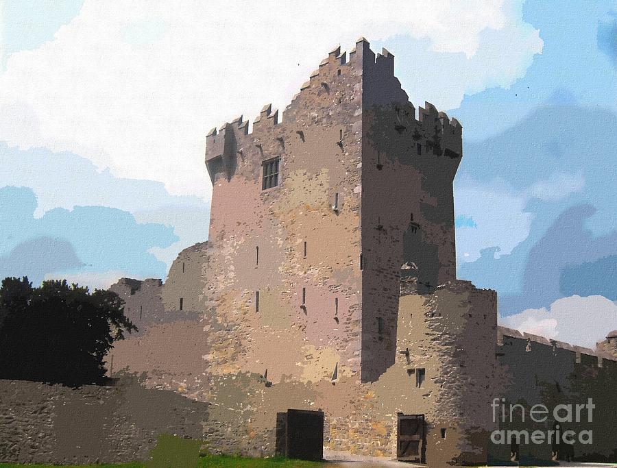 Killarney - ross castle art and artwork  Painting by Mary Cahalan Lee - aka PIXI
