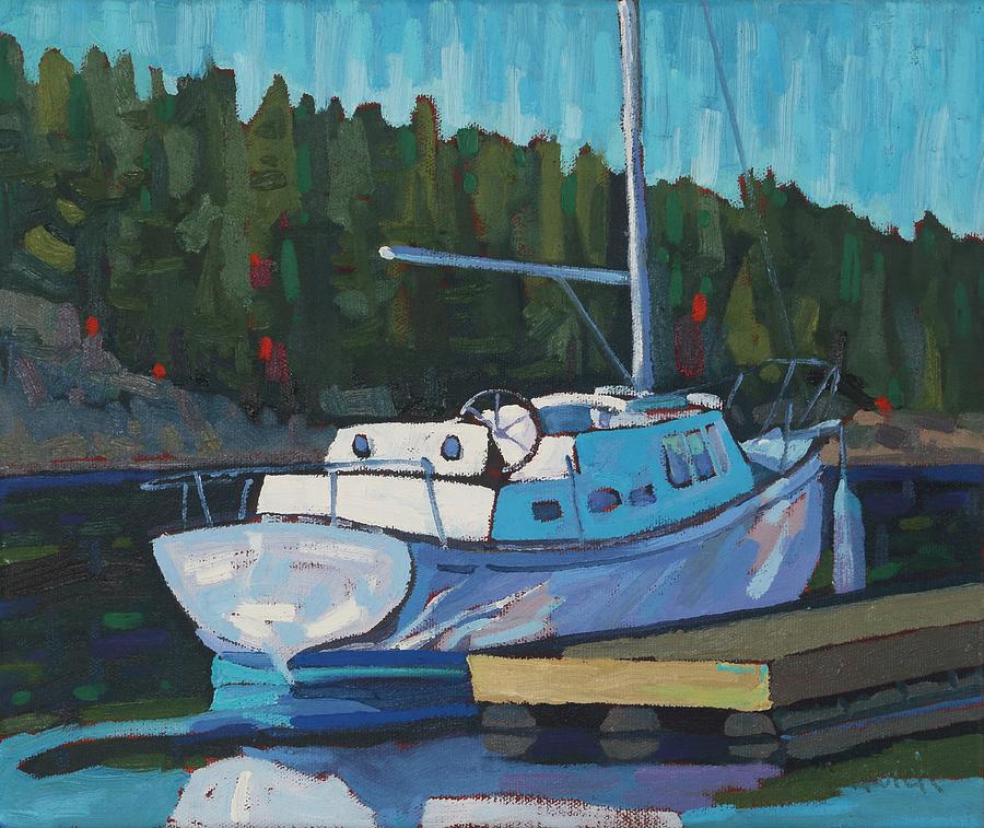 Killarney Stormy Night at Dock Painting by Phil Chadwick