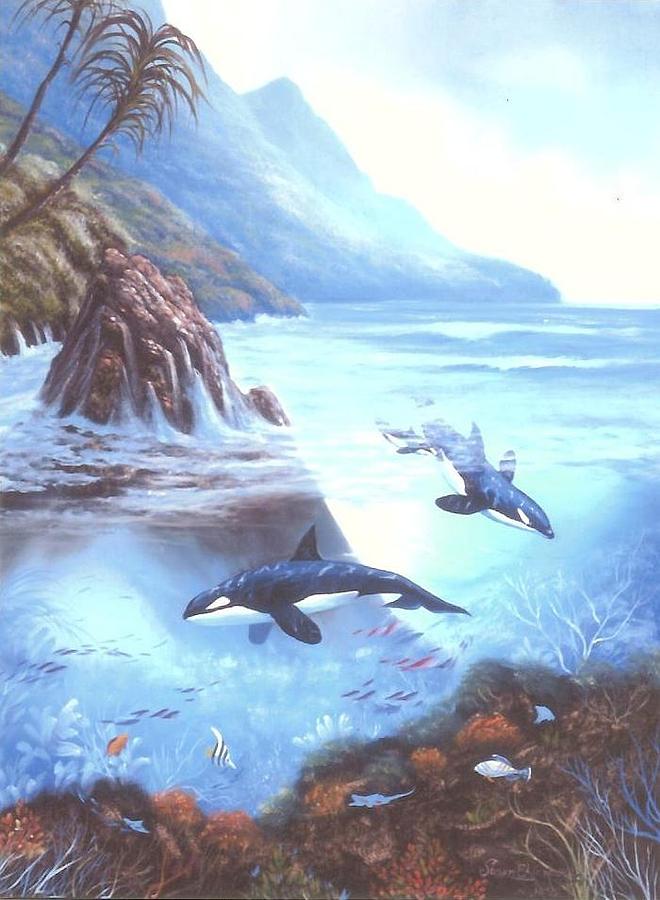 Orca Family Painting - Killer Whale Family by Susan Elizabeth Wolding Orca Family Painting - Killer Whale Family by Susan Elizabeth Wolding