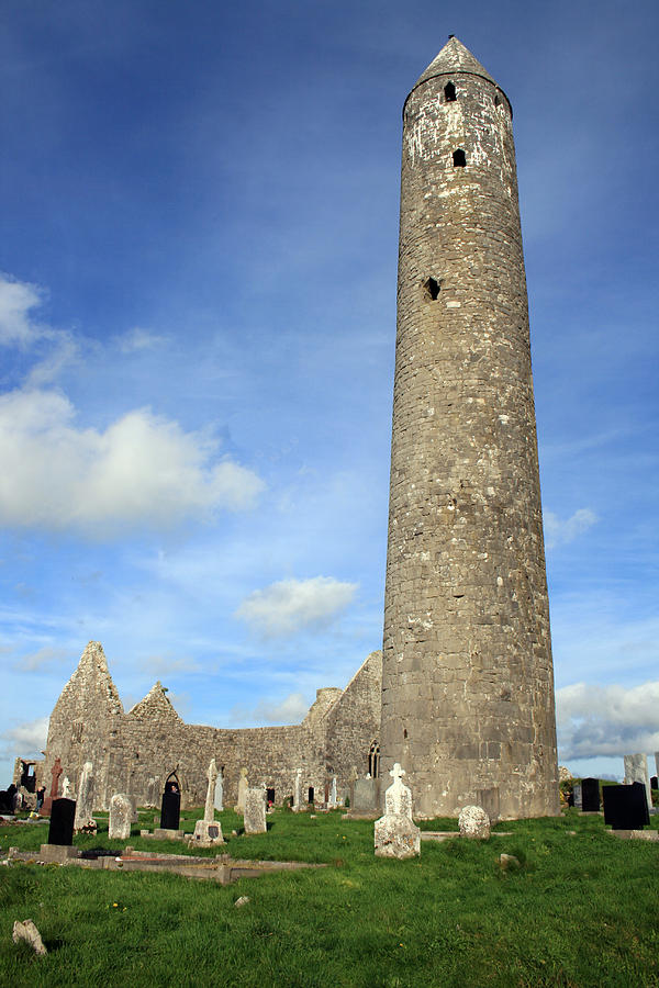 Kilmacduagh round tower Photograph by John Quinn