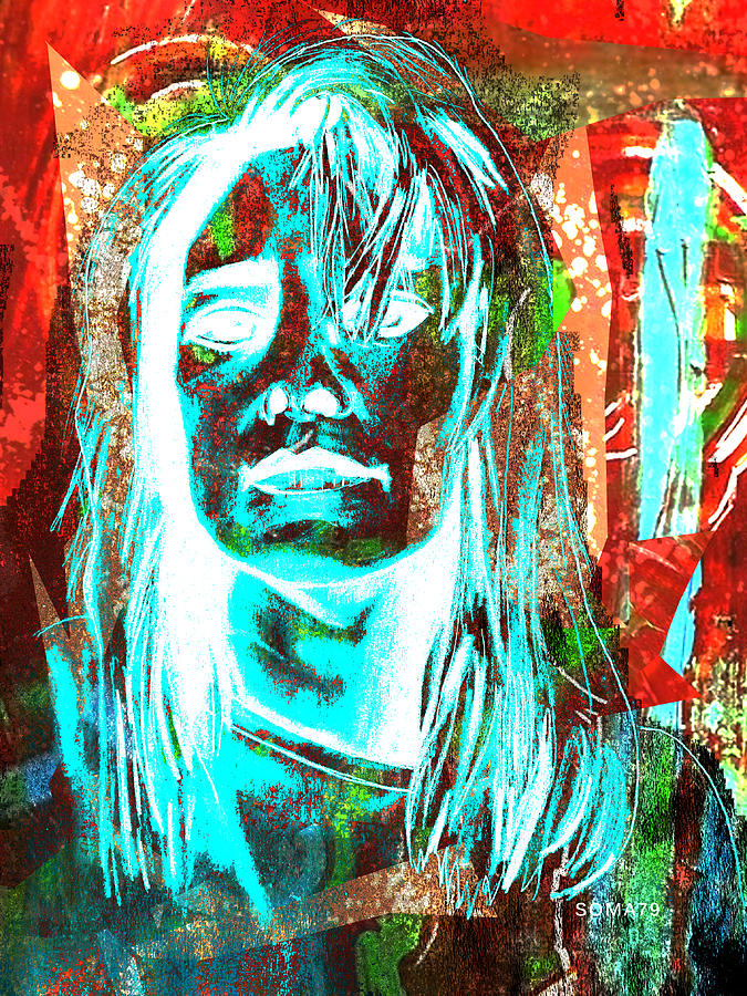 Kim Gordon - Red Negative Creep Remix Digital Art by Soma79