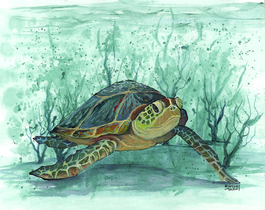 Turtle Painting - Kimo Under The Sea by Darice Machel McGuire