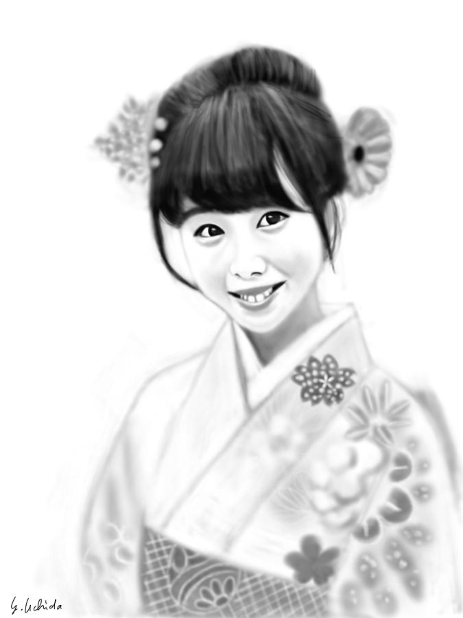 Portrait Painting - Kimono Girl No.13 by Yoshiyuki Uchida