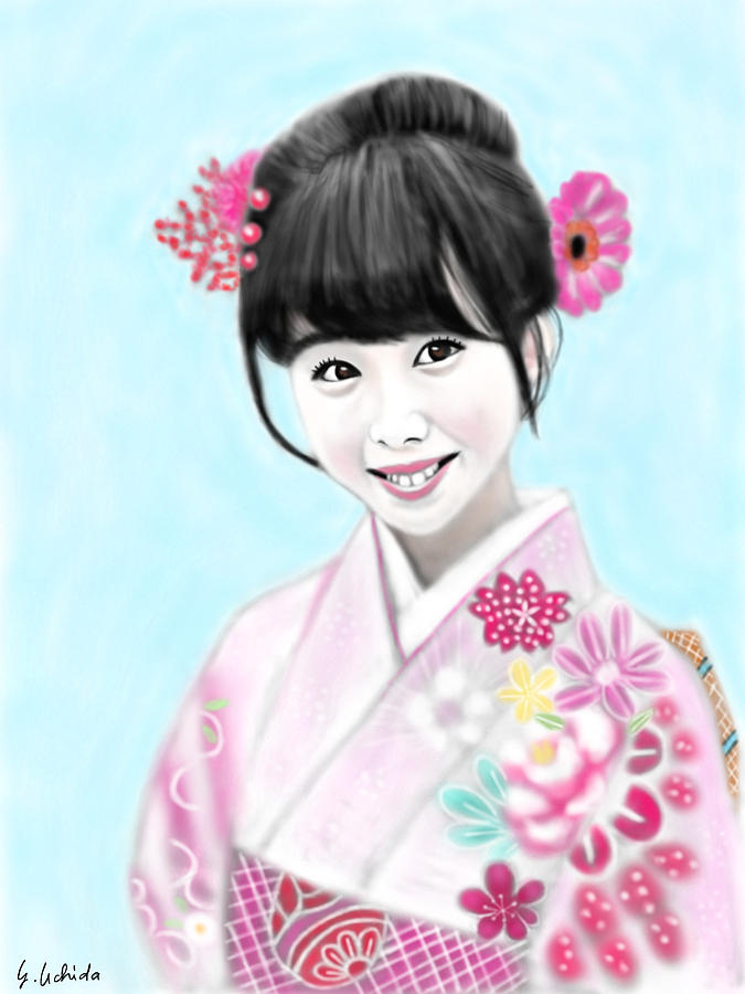 Portrait Painting - Kimono Girl No.14 by Yoshiyuki Uchida