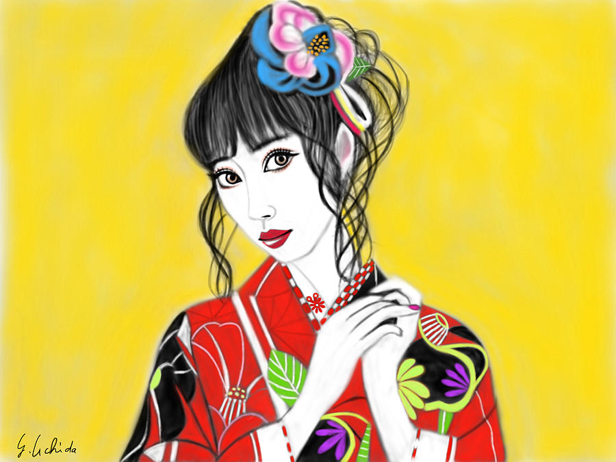Portrait Painting - Kimono Girl No.20 by Yoshiyuki Uchida