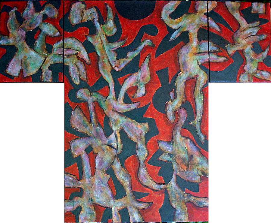 Kimono Rojo 2002 Painting by Julio Matilla