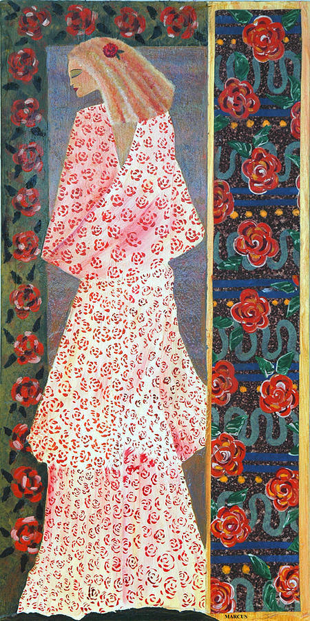 Female Painting - Kimono Rose by Leslie Marcus Female Painting - Kimono Rose by Leslie Marcus
