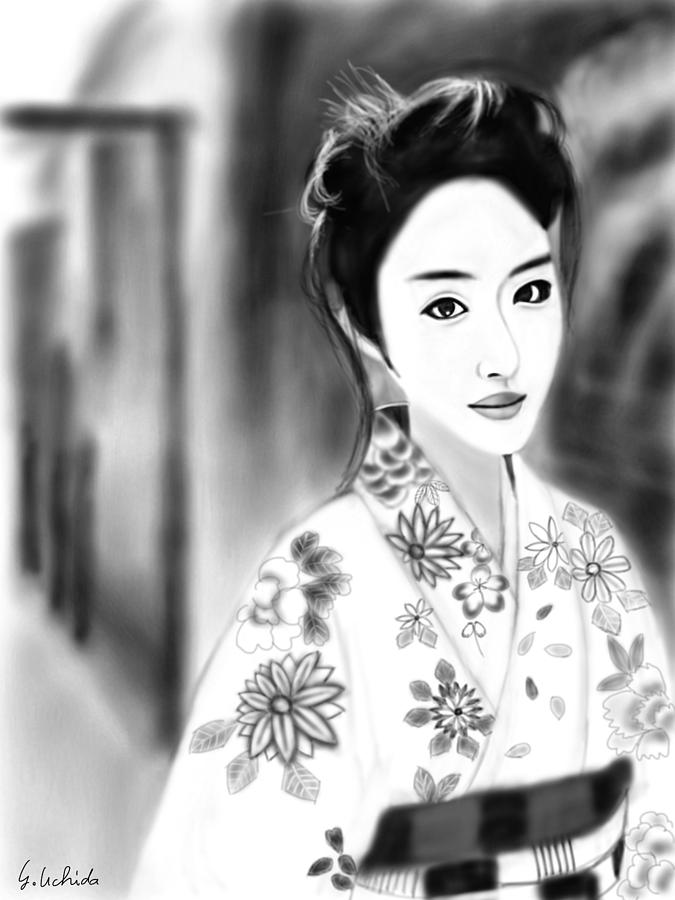 Portrait Painting - Kimono Girl No.23 by Yoshiyuki Uchida