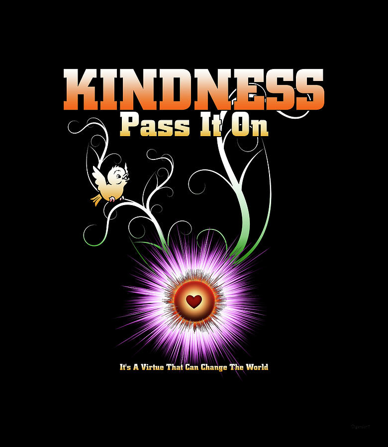 Kindness - Pass It On Starburst Heart Digital Art by Rolando Burbon