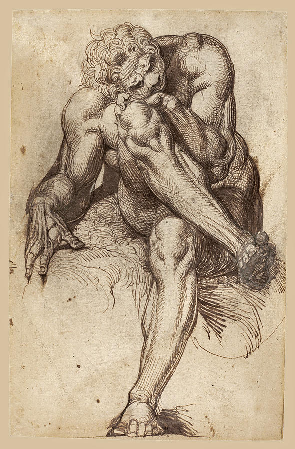 King Amycus of Bebryces Drawing by Henry Fuseli