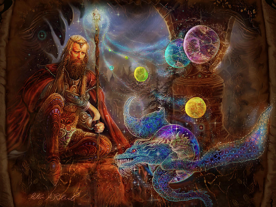 Fantasy Painting - King Arthurs Merlin by Steve Roberts