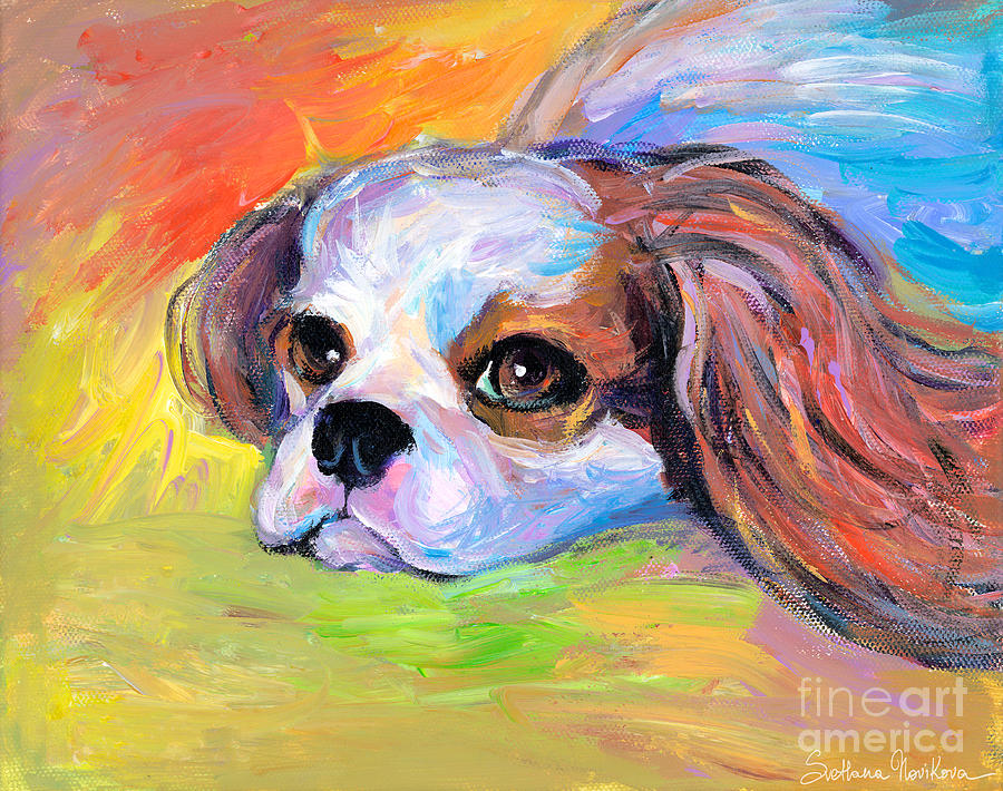 King Charles Cavalier Spaniel Dog painting Painting by Svetlana Novikova