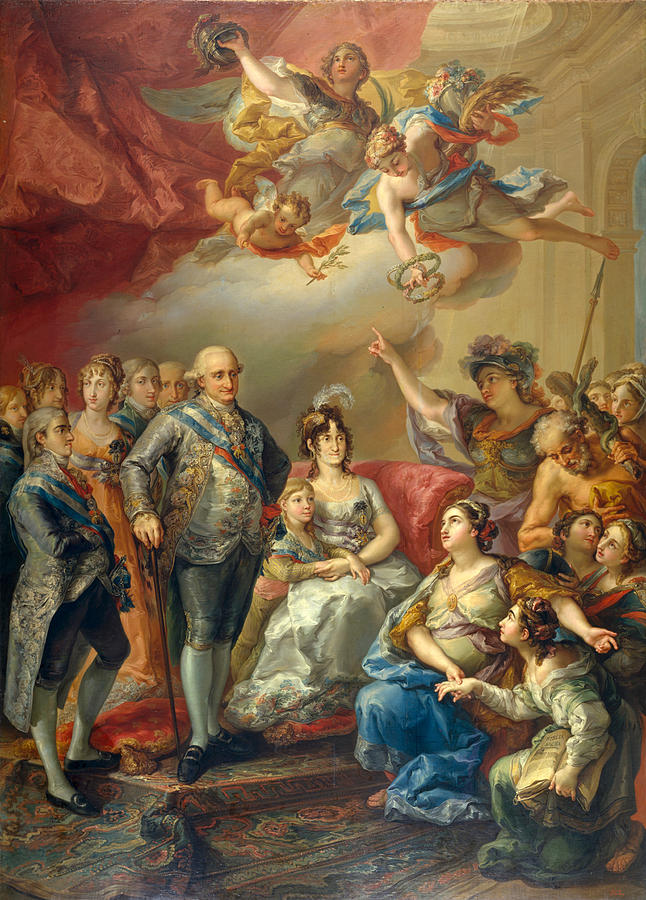 King Charles IV of Spain and his family pay a visit to the University of Valencia in 1802  Painting by Vicente Lopez y Portana