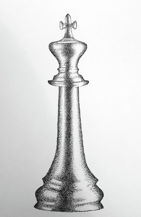 King Chess Piece Drawing by Courtney Moore - Pixels