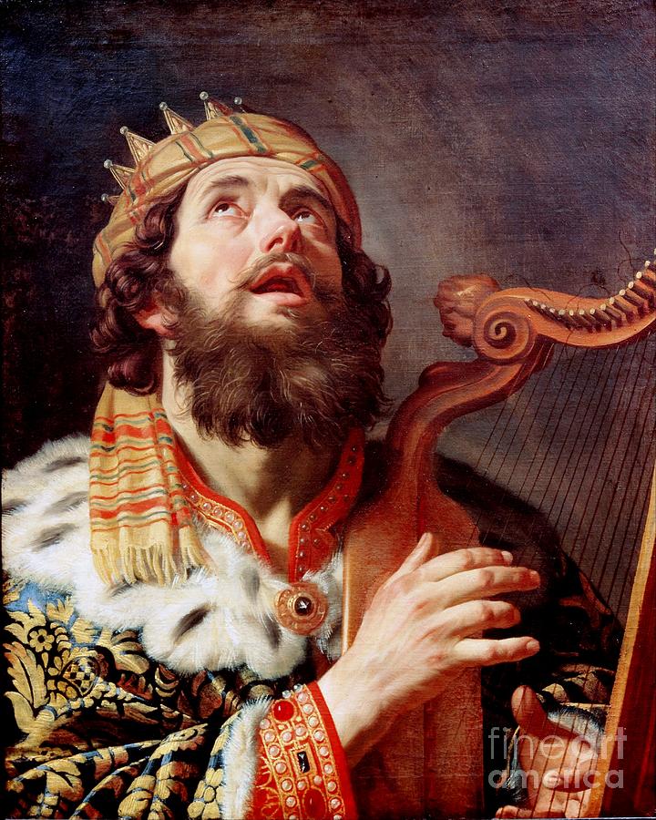 King Painting - King David playing Harp by Reproduction
