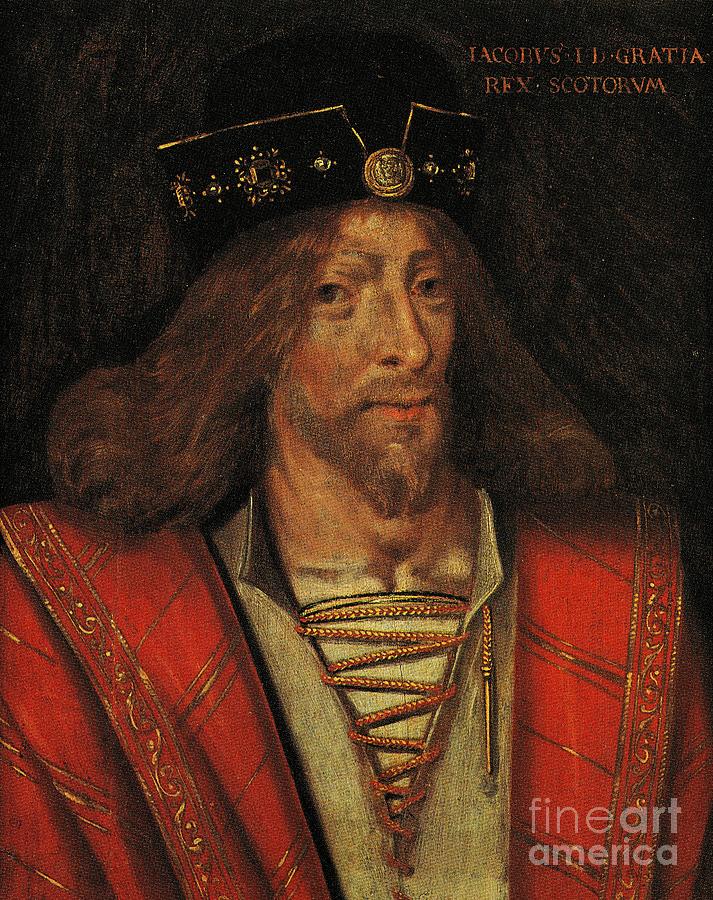 King James I of Scotland circa 1425 Painting by Peter Ogden