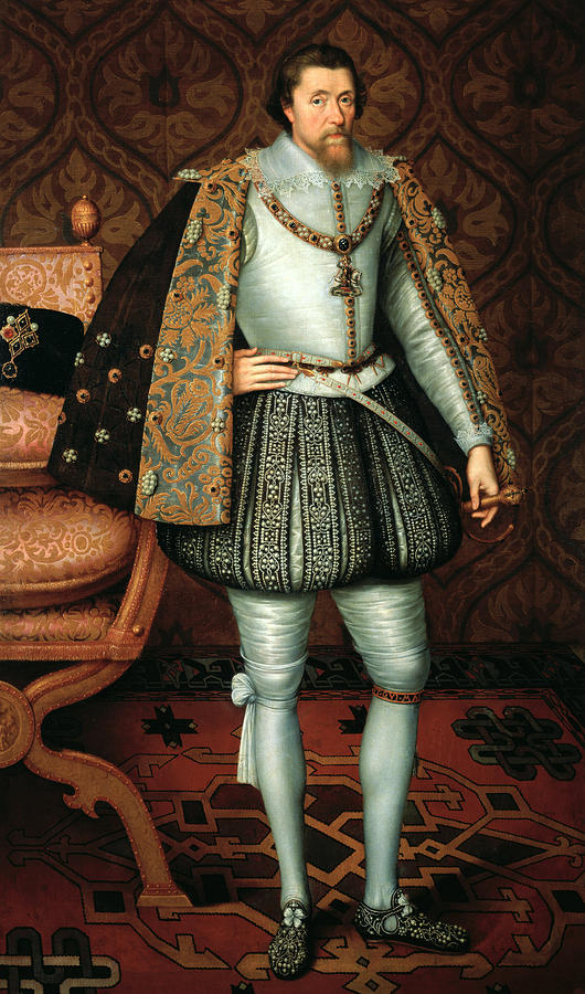 King James I Painting by Paul van Somer