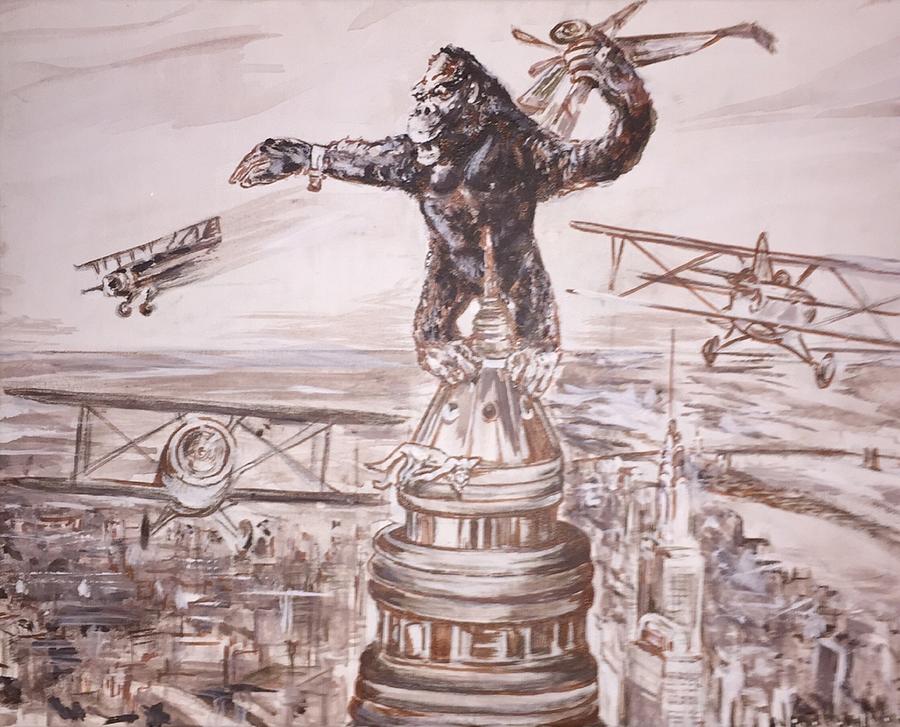 King Kong - Atop The Empire State Building Painting by Jonathan Morrill