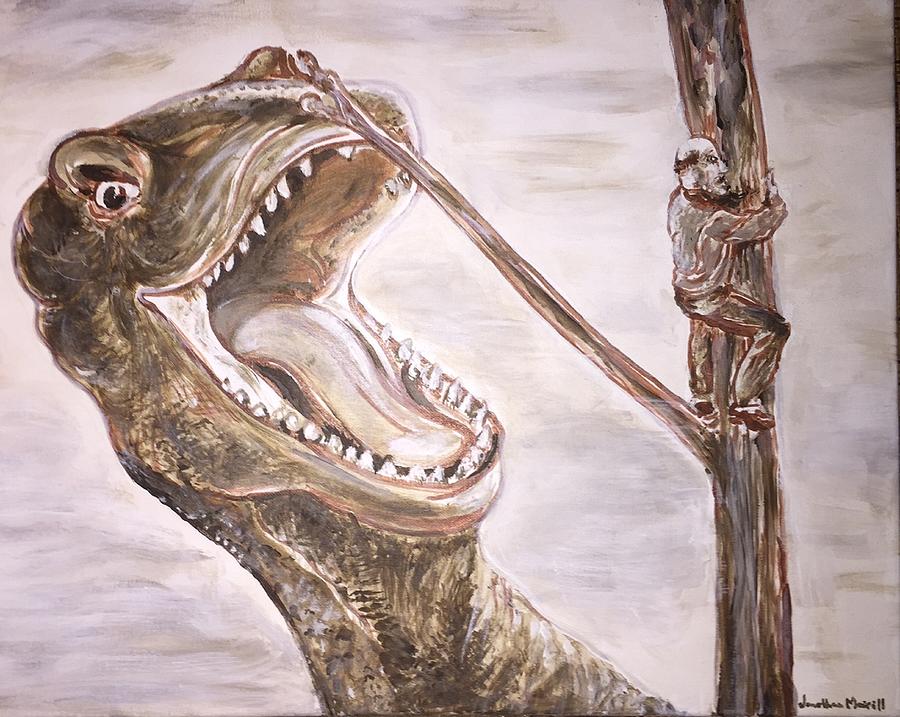 King Kong - Brontosaurus Attack Painting by Jonathan Morrill