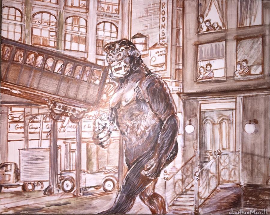 King Kong - Kong At The Trestle  Painting by Jonathan Morrill