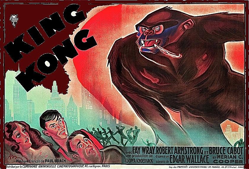 King Kong Poster number 4 French Rko Radio 1933 color added 2015 Photograph by David Lee Guss