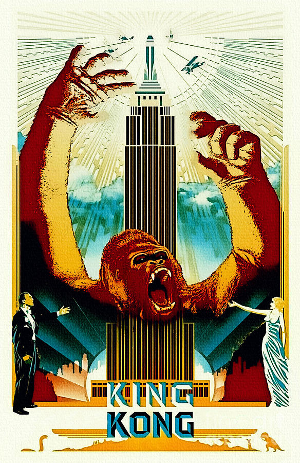 King Kong - Vintage Poster Painting by Ian Gledhill