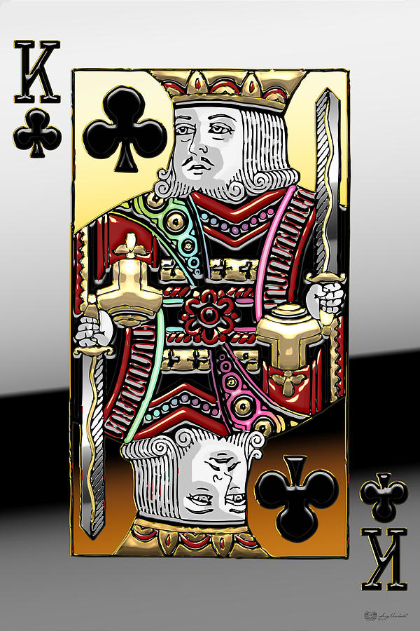 Playing Cards Digital Art - King of Clubs   by Serge Averbukh
