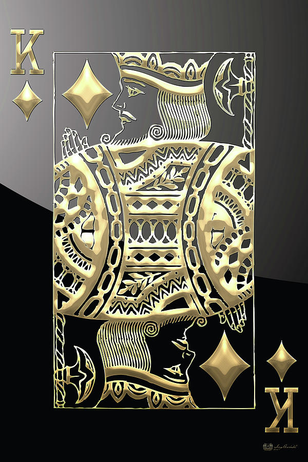 King Of Diamonds In Gold On Black Digital Art by Serge ...