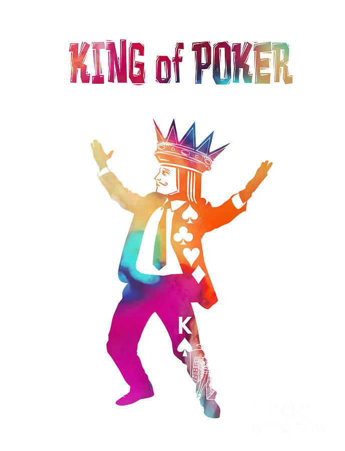 King of Poker colored Digital Art by Justyna Jaszke JBJart