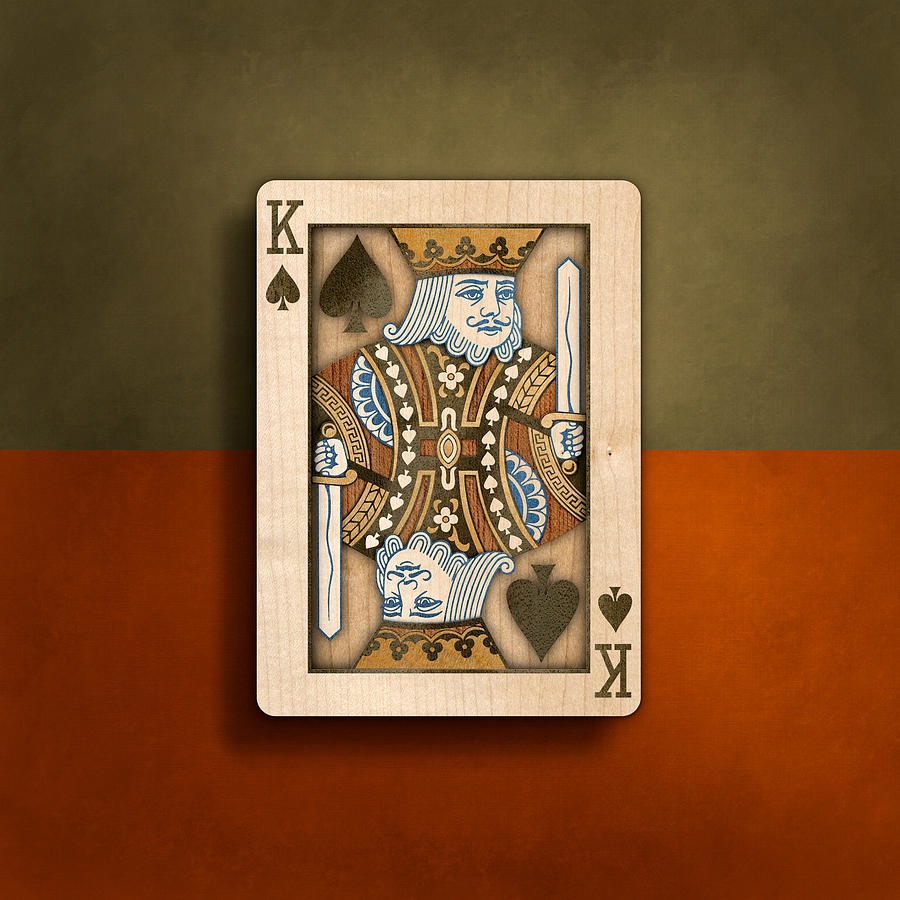 Las Vegas Photograph - King of Spades in Wood by YoPedro