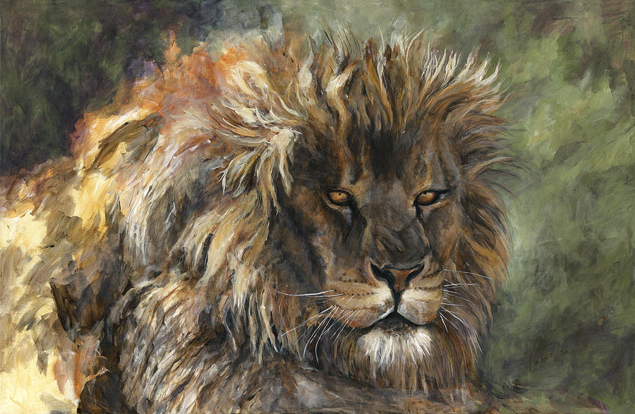 Lion Painting - King of the Beasts by Leisa Temple