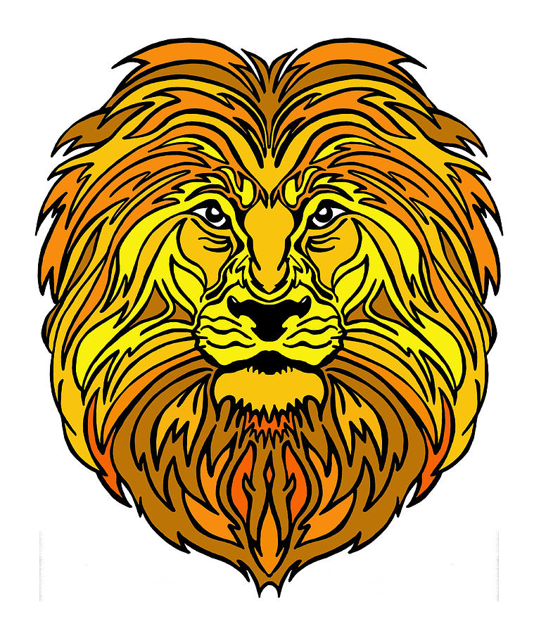 King of the Jungle, Gold  Drawing by Marilyn Borne