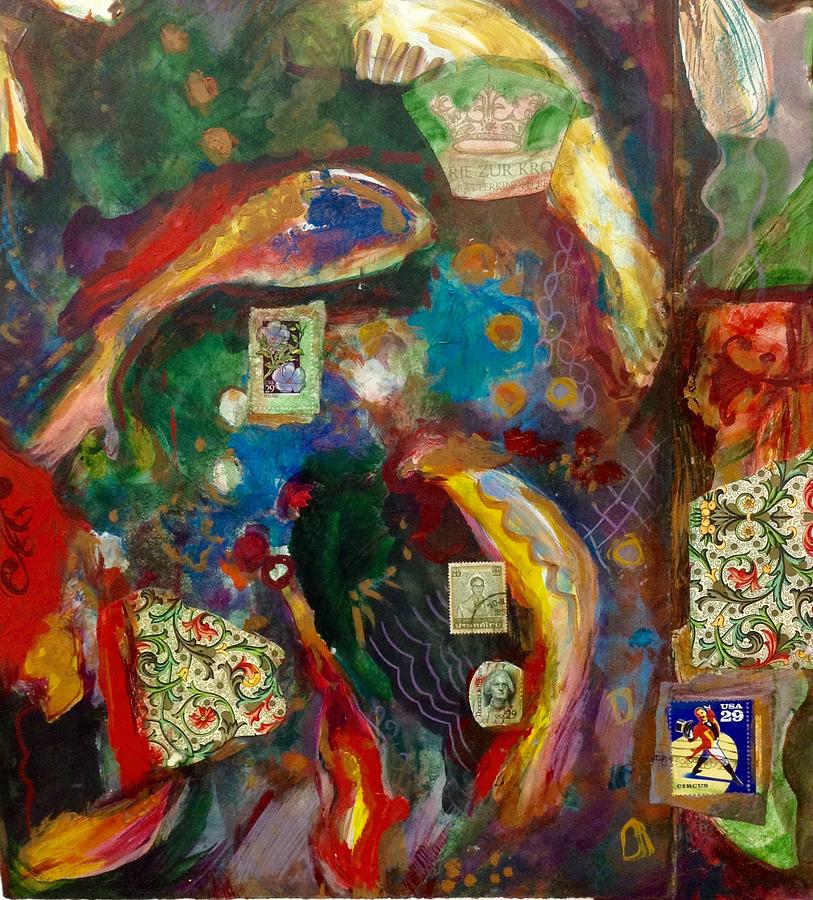 Collage Painting - King of the Sea by Joyce Lieberman Collage Painting - King of the Sea by Joyce Lieberman